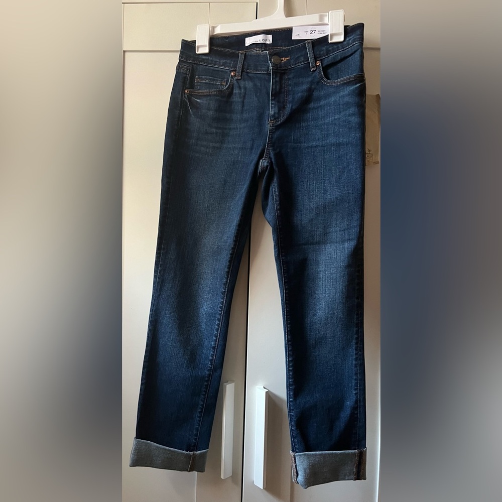 LOFT Blue Modern Straight Leg Jeans Classic Denim